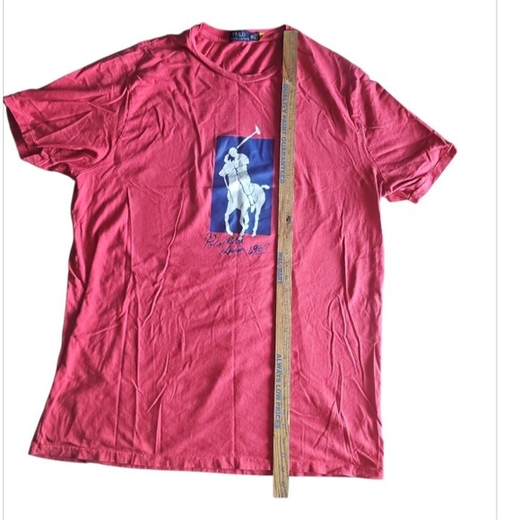 Polo Ralph Lauren Graphic T-Shirt Red Sz 2XLT Big & Tall Classic Fit Big Pony - Picture 11 of 13